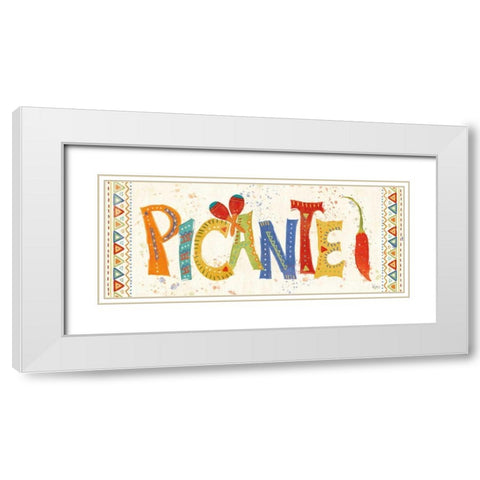 Tex Mex Fiesta VIII White Modern Wood Framed Art Print with Double Matting by Charron, Veronique