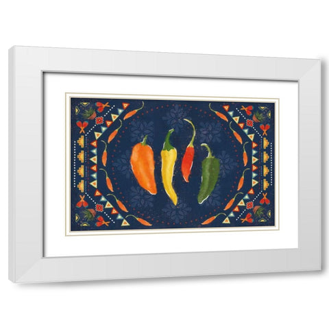 Tex Mex Fiesta I Dark White Modern Wood Framed Art Print with Double Matting by Charron, Veronique
