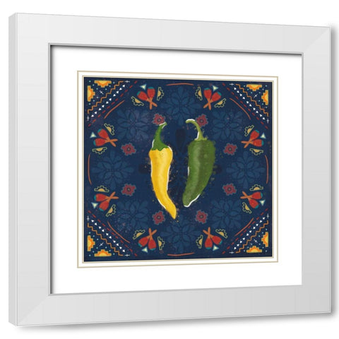 Tex Mex Fiesta III Dark White Modern Wood Framed Art Print with Double Matting by Charron, Veronique