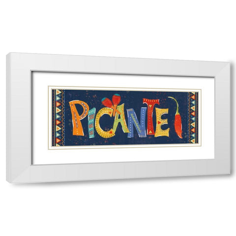 Tex Mex Fiesta VIII Dark White Modern Wood Framed Art Print with Double Matting by Charron, Veronique