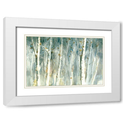 Meadows Edge II White Modern Wood Framed Art Print with Double Matting by Nai, Danhui