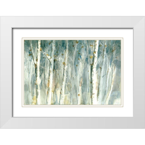 Meadows Edge II White Modern Wood Framed Art Print with Double Matting by Nai, Danhui