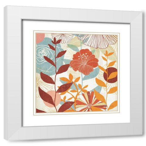 Floral Burst III Warm White Modern Wood Framed Art Print with Double Matting by Mullan, Michael