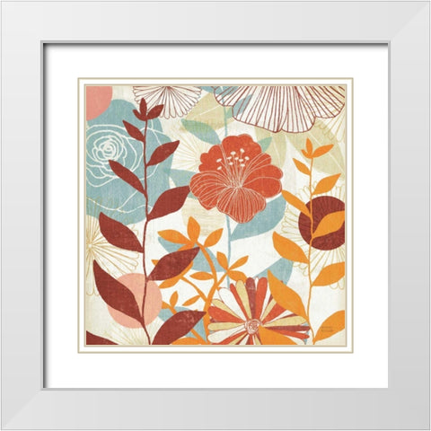 Floral Burst III Warm White Modern Wood Framed Art Print with Double Matting by Mullan, Michael