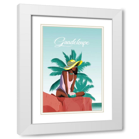 Guadalupe White Modern Wood Framed Art Print with Double Matting by Escalante, Omar