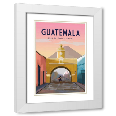 Guatemala White Modern Wood Framed Art Print with Double Matting by Escalante, Omar