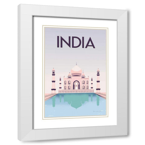 India White Modern Wood Framed Art Print with Double Matting by Escalante, Omar