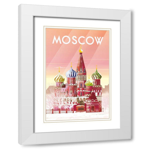 Moscow White Modern Wood Framed Art Print with Double Matting by Escalante, Omar