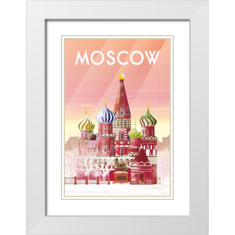 Moscow White Modern Wood Framed Art Print with Double Matting by Escalante, Omar