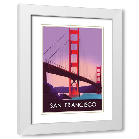 San Francisco I White Modern Wood Framed Art Print with Double Matting by Escalante, Omar