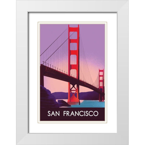 San Francisco I White Modern Wood Framed Art Print with Double Matting by Escalante, Omar
