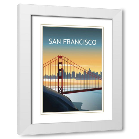 San Francisco II White Modern Wood Framed Art Print with Double Matting by Escalante, Omar