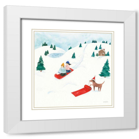 Winter Scene IV White Modern Wood Framed Art Print with Double Matting by Jackson, Jenaya