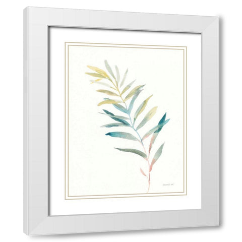 Greenery II White Modern Wood Framed Art Print with Double Matting by Nai, Danhui