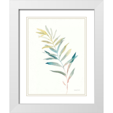 Greenery II White Modern Wood Framed Art Print with Double Matting by Nai, Danhui