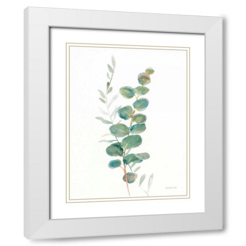 Greenery III White Modern Wood Framed Art Print with Double Matting by Nai, Danhui