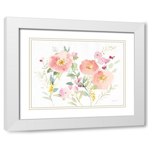 Watercolor Jewels I White Modern Wood Framed Art Print with Double Matting by Nai, Danhui