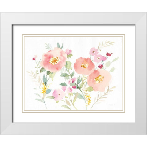 Watercolor Jewels I White Modern Wood Framed Art Print with Double Matting by Nai, Danhui