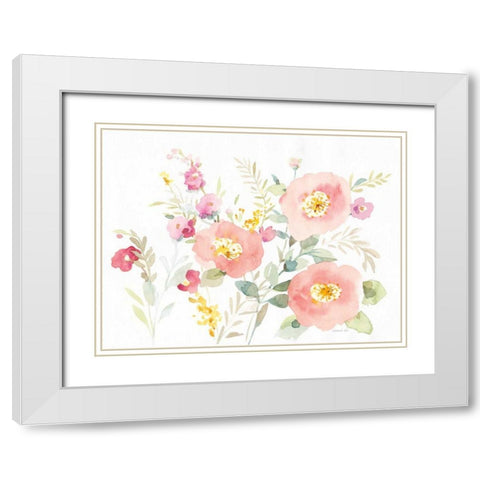 Watercolor Jewels II White Modern Wood Framed Art Print with Double Matting by Nai, Danhui