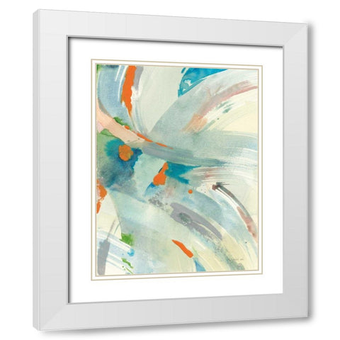 Spontaneous I White Modern Wood Framed Art Print with Double Matting by Nai, Danhui