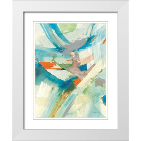 Spontaneous II White Modern Wood Framed Art Print with Double Matting by Nai, Danhui