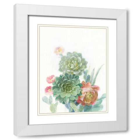 Pastel Desert I White Modern Wood Framed Art Print with Double Matting by Nai, Danhui