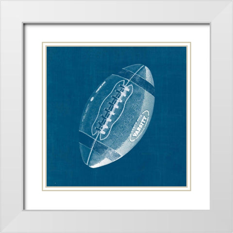 Ball Four Blueprint III White Modern Wood Framed Art Print with Double Matting by Wild Apple Portfolio