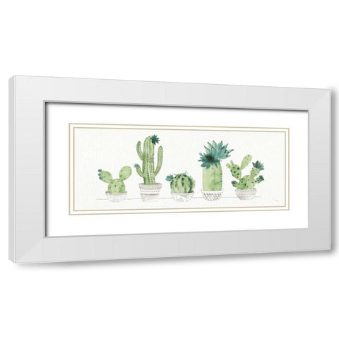 Sweet Succulents I Panel White Modern Wood Framed Art Print with Double Matting by Studio, Pela