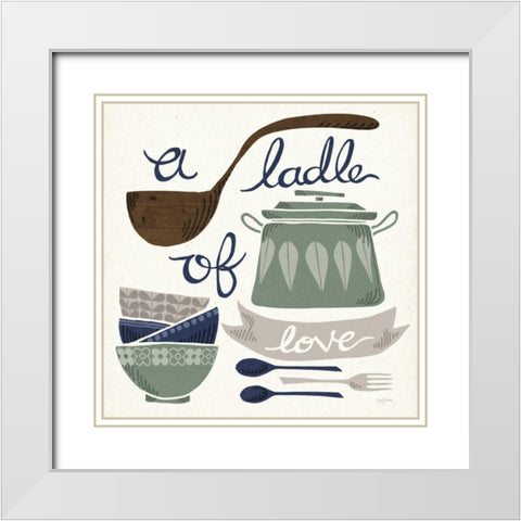 A Ladle of Love Winter White Modern Wood Framed Art Print with Double Matting by Urban, Mary