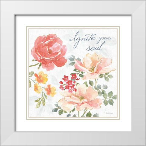 Floral Focus III White Modern Wood Framed Art Print with Double Matting by Grove, Beth