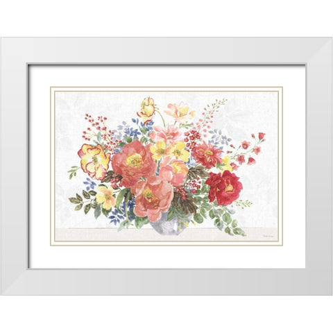 Floral Focus V White Modern Wood Framed Art Print with Double Matting by Grove, Beth