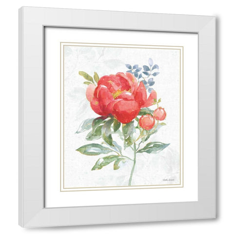Floral Focus VII White Modern Wood Framed Art Print with Double Matting by Grove, Beth