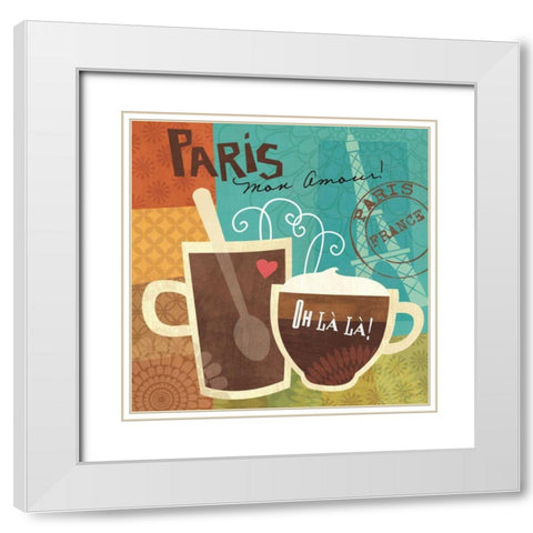 Cup-les I White Modern Wood Framed Art Print with Double Matting by Charron, Veronique