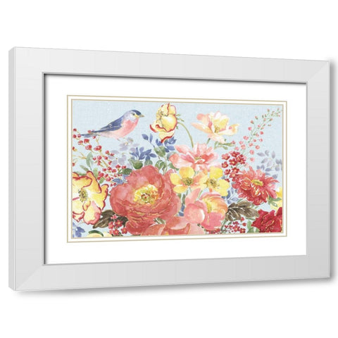 Floral Focus II Blue White Modern Wood Framed Art Print with Double Matting by Grove, Beth