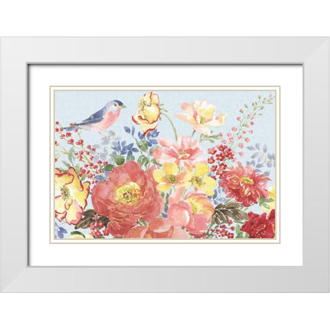 Floral Focus II Blue White Modern Wood Framed Art Print with Double Matting by Grove, Beth