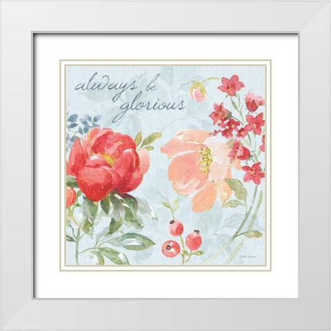 Floral Focus IV Blue White Modern Wood Framed Art Print with Double Matting by Grove, Beth
