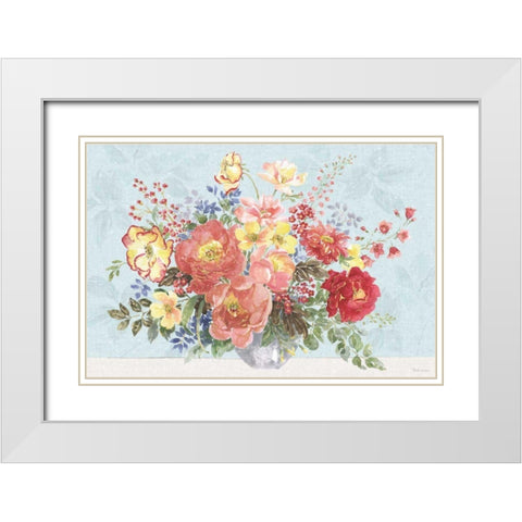 Floral Focus V Blue White Modern Wood Framed Art Print with Double Matting by Grove, Beth