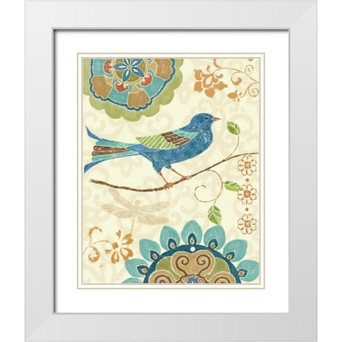 Eastern Tales Birds I White Modern Wood Framed Art Print with Double Matting by Brissonnet, Daphne