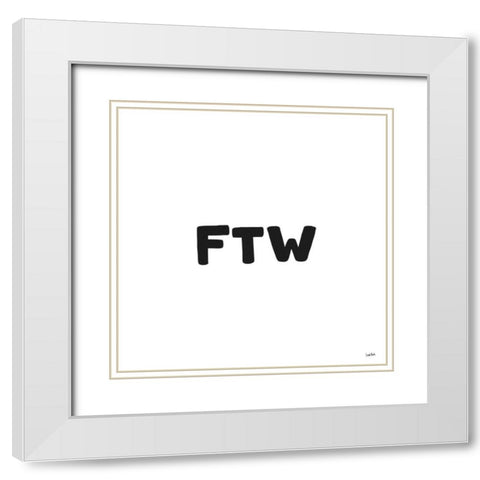 Xennials V White Modern Wood Framed Art Print with Double Matting by York, Leah