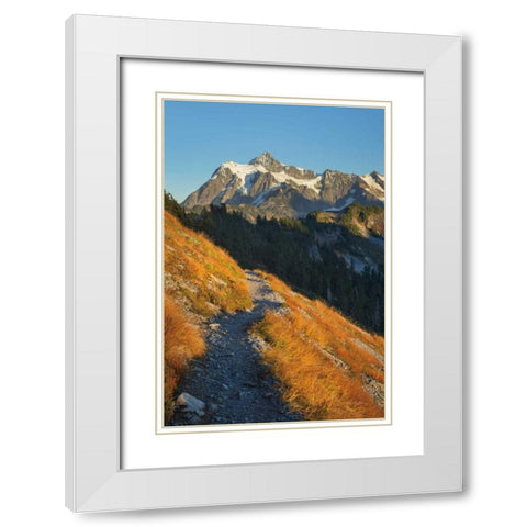 Mount Shuksan North Cascades White Modern Wood Framed Art Print with Double Matting by Majchrowicz, Alan
