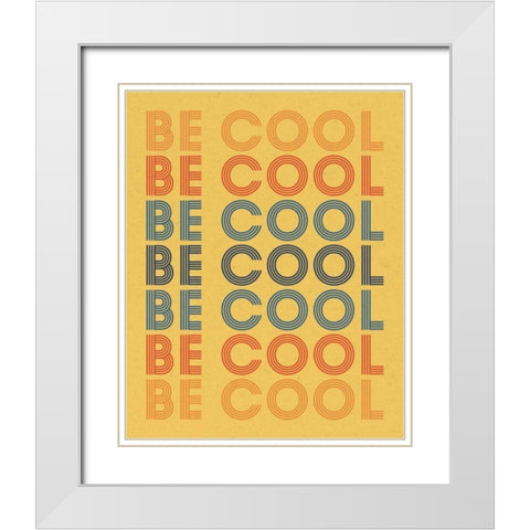 Retro Words II White Modern Wood Framed Art Print with Double Matting by Wild Apple Portfolio