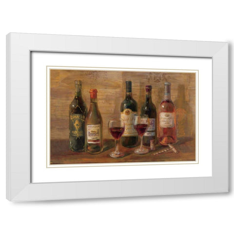 Wine Tasting White Modern Wood Framed Art Print with Double Matting by Nai, Danhui