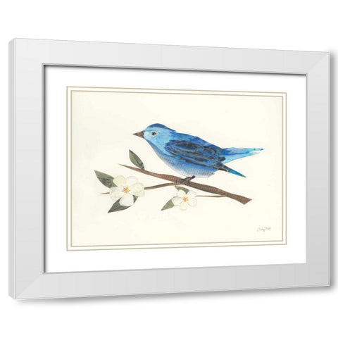Birds and Blossoms II White Modern Wood Framed Art Print with Double Matting by Prahl, Courtney
