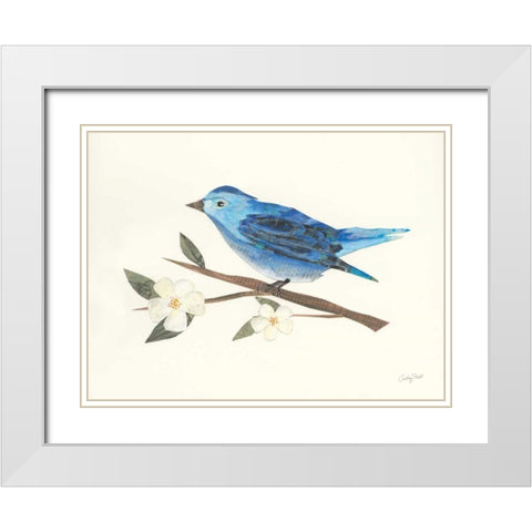 Birds and Blossoms II White Modern Wood Framed Art Print with Double Matting by Prahl, Courtney