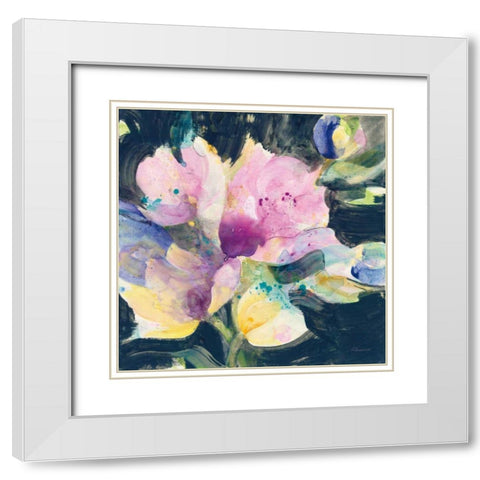 Tulip Splash White Modern Wood Framed Art Print with Double Matting by Hristova, Albena