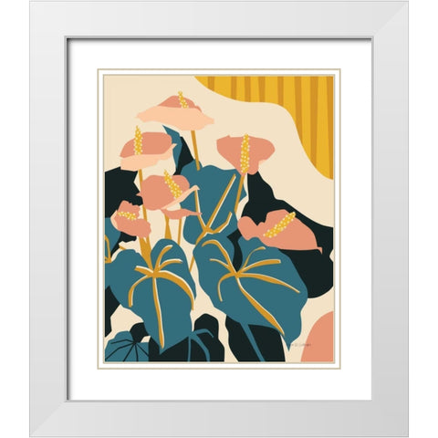 Anthurium White Modern Wood Framed Art Print with Double Matting by Gallagher, Megan