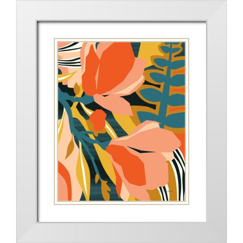 Blossoming White Modern Wood Framed Art Print with Double Matting by Gallagher, Megan