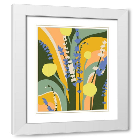 Lavender and Craspedia White Modern Wood Framed Art Print with Double Matting by Gallagher, Megan