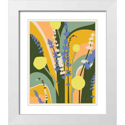 Lavender and Craspedia White Modern Wood Framed Art Print with Double Matting by Gallagher, Megan