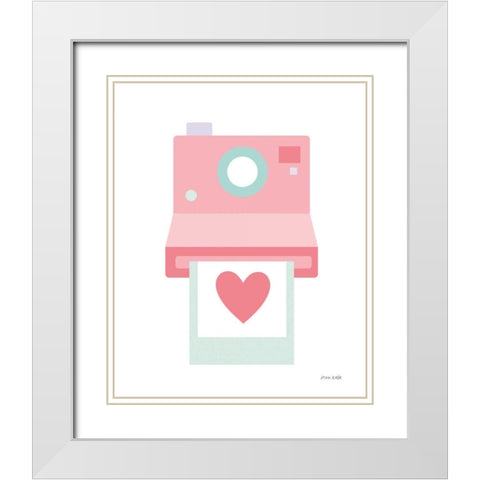 Camera Shy I White Modern Wood Framed Art Print with Double Matting by Kelle, Ann
